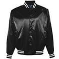 thumbnail image 2 of Augusta Sportswear Teen Girls Long Sleeve Satin Baseball Jacket/Stripped Trim, 2 of 4