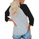 thumbnail image 2 of Sonducket Camiseta Mujer Letras De Navidad Cuello Tops Manga 3/4 Otoño Invierno Camiseta Estampada Ropa, Negro, S Prendas para la parte del cuerpo Mangas 3/4 negras XXL, 2 of 5