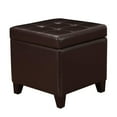 thumbnail image 1 of Homebeez Tufted Faux Leather Storage Ottoman Square Cube Foot Rest Stool with Flip Top (Brown), 1 of 2