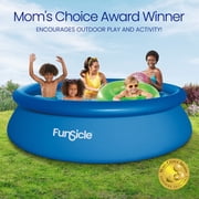 Funsicle QuickSet Above Ground Swimming Pool – with Inflatable Top Ring, 10' x 30, For Kids & Adults, Round, Blue