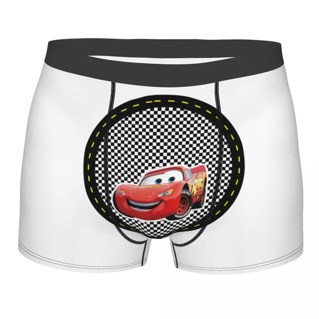 Custom Lightning McQueen Underwear Men Breathable Cars Cartoon Boxer Briefs Shorts Panties Soft Underpants For Homme