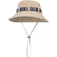 thumbnail image 2 of Sun Hats for Men, Fishing Hats for Men, Summer Fashion Nylon Big Brim Fisherman Mesh Hat with an Adjustable Elastic Drawstring is Most Suitable for A Head Circumference of 22-24 In, Khaki, 2 of 7