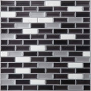 Achim Magic Gel Silver/Black 9.125x9.125 Self Adhesive Vinyl Backsplash Wall Tile - 1 Tile/0.75 sq Ft.