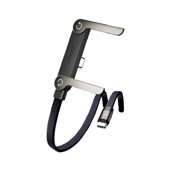 Sideways Phone Charger, 2-in-1 Invisible Holder Charger Cable, 240w Fast Charging Cord with Built-in Phone Stand for Smartphones Tablets (1PC)