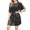 Black, variant on Wdgfv Womens Sparkly Sequin Shirt Dress Ladies Sparkle Half Sleeve T-Shirt Dress Glitter Tiered Loose Party Dress White XL