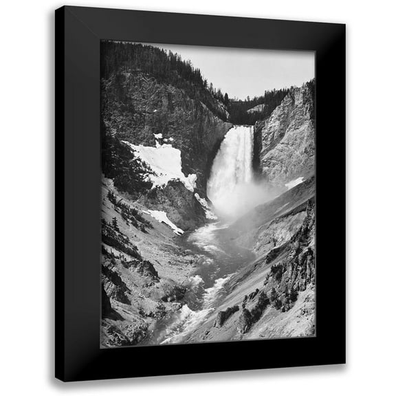 Adams, Ansel 11x14 Black Modern Framed Museum Art Print Titled - Yellowstone Falls, Yellowstone National Park, Wyoming. ca. 1941-1942