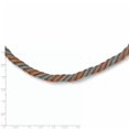 thumbnail image 3 of Stainless Steel Polished Rose IP-plated Twisted Mesh Necklace 17.5 Inch, 3 of 3