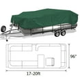 thumbnail image 3 of Waterproof Boat Cover Green Trailerable Pontoon Boat Protective Cover with Straps and Storage Bags, 3 of 3