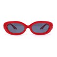 thumbnail image 2 of Womens Retro Mod Oval Thick Plastic Fashion Chic Sunglasses Red - Black, 2 of 4
