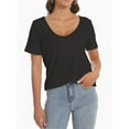 thumbnail image 4 of Women's Lightweight Short Sleeve V-Neck T-Shirt - Loose Fit Casual Summer Top, 4 of 6