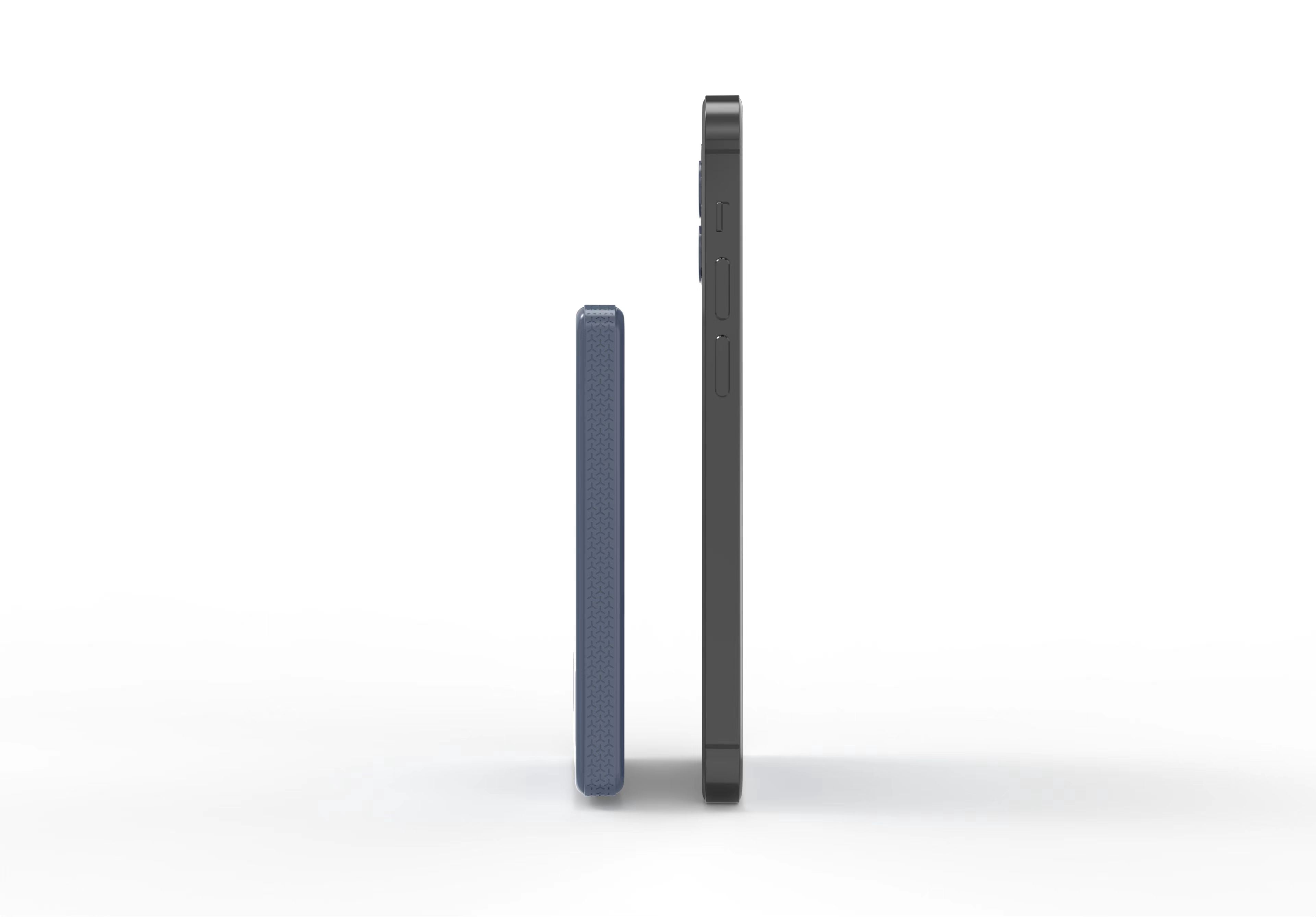 Gallevant 5000mAh Magnetic Wireless Power Bank: Compact, Stylish, Multi-Device Charging, with Built-in Kickstand and USB-C Port – Portable, Fast Charging for iPhone & Android, Navy