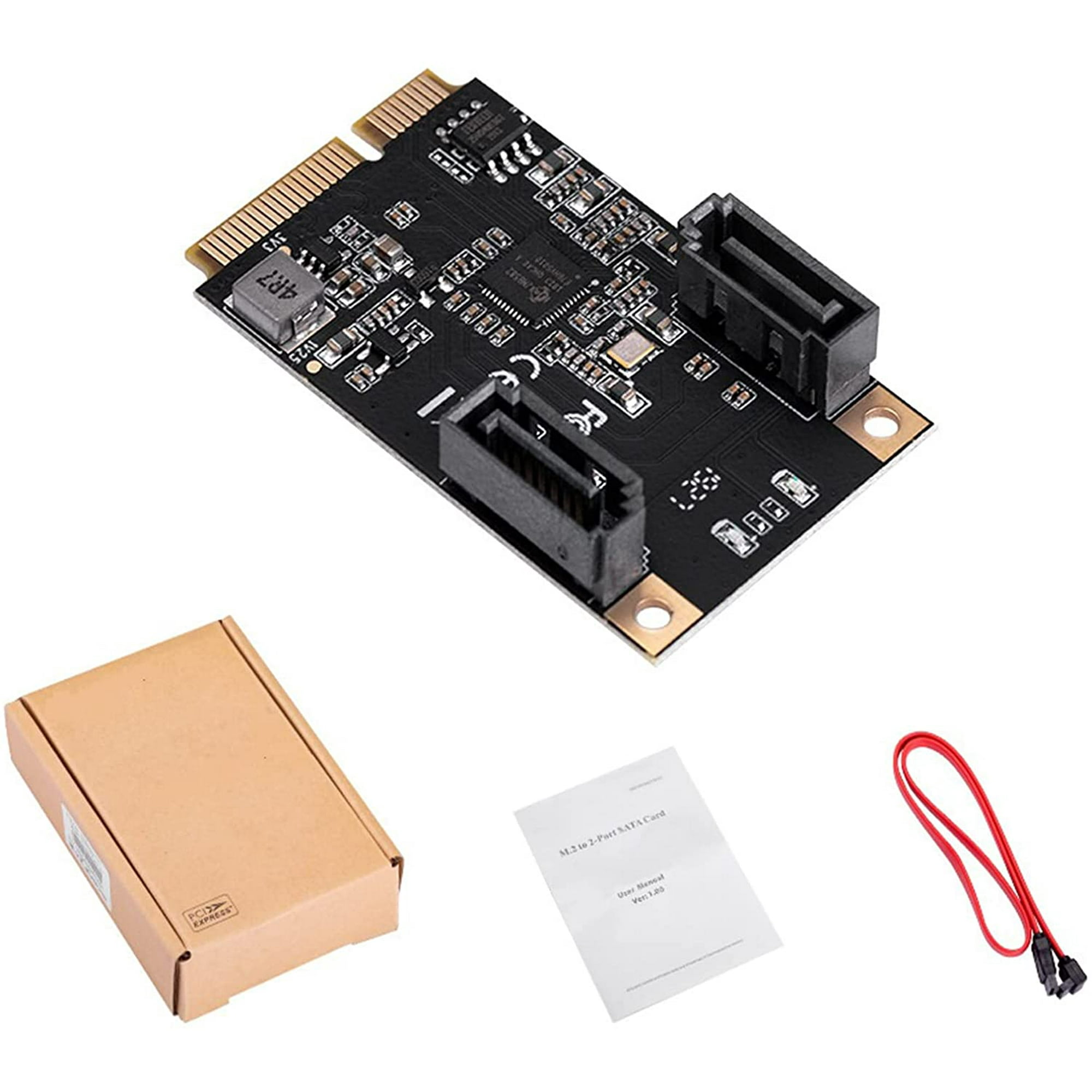 Mini Pcie 3 0 Gen 3 To 2 Port 3 0 Expansion Card Computer Desktop Ssd Mechanical Hard Drive High Speed Accelerator Mini Pcie To Sata Iii 2 Ports Adapter Walmart Canada