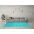 thumbnail image 3 of Ahgly Company Indoor Rectangle Abstract Turquoise Blue Contemporary Area Rugs, 5' x 8', 3 of 4