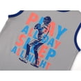 thumbnail image 3 of Beezizac Little & Big Boys Pajamas Gray & Navy Football 2-Piece Tank Top & Shorts Sleeve PJ Set Kid Sleepwear Size 12, 3 of 7