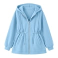 thumbnail image 6 of Ovbmpzd Zip Up Womens Sweatshirts Blue Fleece Lined Hoodie Loungewear Drawstring Waist Long Sleeve Womens Sweatshirt,XXL, 6 of 6