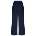 thumbnail image 3 of Gyexs Womens Travel Pants Fall Drawstring Elastic Pants Baggy Stretchy Wide Leg Y2k Streetwear Fall Womens Clothes, Navy, Size S, 3 of 4