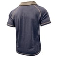 thumbnail image 5 of Men's Collared Polo Shirt Short Sleeve Contrast Trim & Pocket Casual T-Shirt Stylish & Breathable For Spring And Summer Daily Wear Tops,Navy,M, 5 of 5