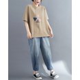 thumbnail image 5 of Women Spring Casual Pullover Crewneck Short Sleeve Tshirt Top GA2206 Khaki, 5 of 5