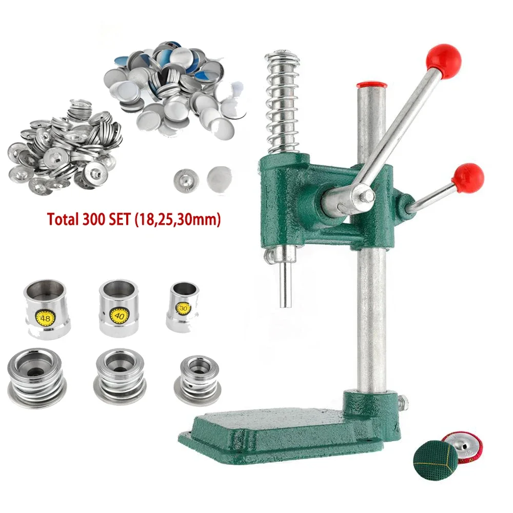 Button Maker Manual Cloth Buckle Fabric Covered Button Machine Button Mould Dies Hand Press DIY Tool ,Beginner-Friendly
