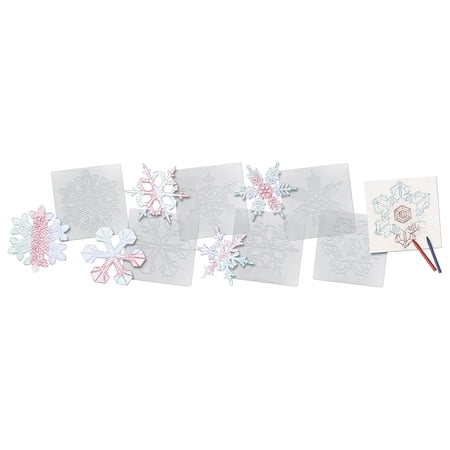 Roylco Snowflakes Rubbing Plates Set of 6, 7 x 7 Inches Textured Art Plates for Kids Winter Crafts, Creative Learning Activities, Classroom Supplies for Drawing and Crayon Rubbings