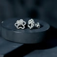 thumbnail image 5 of Rosec Jewels Cute Paw Stud Earrings with Certified Moissanite for Women - D Color VS1 Clarity, 925 Sterling Silver, 5 of 8
