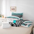 thumbnail image 5 of Feelyou Mandala Tribal Damask Bedding Comforter Set 7pcs, Leopard Cheetah Print King Bedding Sets, Cyan Cycle Polkadots Reversible Bed Sheets, Microfiber Bedroom Decor, 5 of 7