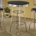 thumbnail image 3 of Bowery Hill Table de Pub Rond de 30 Pouces en Noir et Chrome, 3 of 3