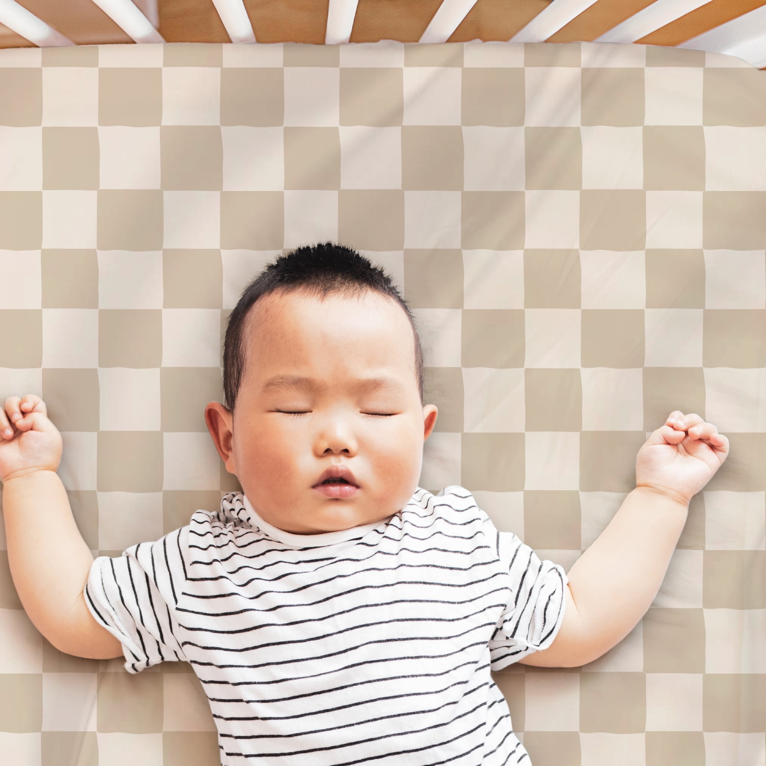 The Peanutshell Cheerful Check Organic Cotton Jersey 4 Pack Fitted Crib Sheets