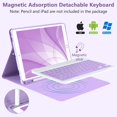 thumbnail image 5 of Detachable Wireless Keyboard Folio with Pencil Holder for 10.2" iPad 7th/8th/9th Gen, 10.5" iPad Air 3 / iPad Pro 10.5,Clove Purple, 5 of 7