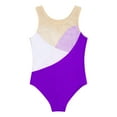thumbnail image 4 of dPois Girls Gymnastics Leotards Rhinestone Ballet Dance Bodysuit Purple 8, 4 of 7