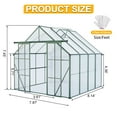 thumbnail image 5 of CoSoTower 8X8 FT Double Door Polycarbonate Greenhouse Raised Base and Anchor Aluminum Heavy Duty Walk-In Greenhouses for Outdoor Backyard in All Season,Green, 5 of 8