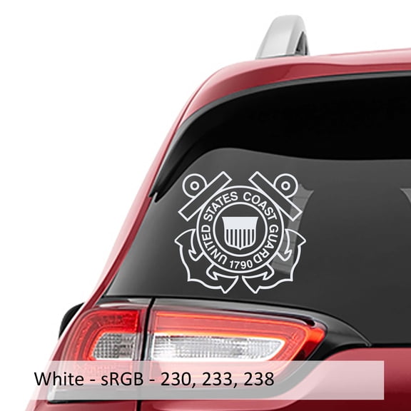 Collectible Decals US Coast Guard Life Preserver & Anchors Vinyl Decal