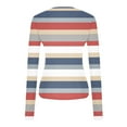 thumbnail image 3 of Jalioing Women's Long Sleeve Crop Tops Fashion Striped Slim Stretchy T Shirt Fall Going Out Trendy Shirts, 3 of 7