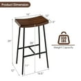 thumbnail image 2 of Gymax Set of 4 Industrial Saddle Stool Bar Height Chair Bar Stool w/ Metal Frame, 2 of 9