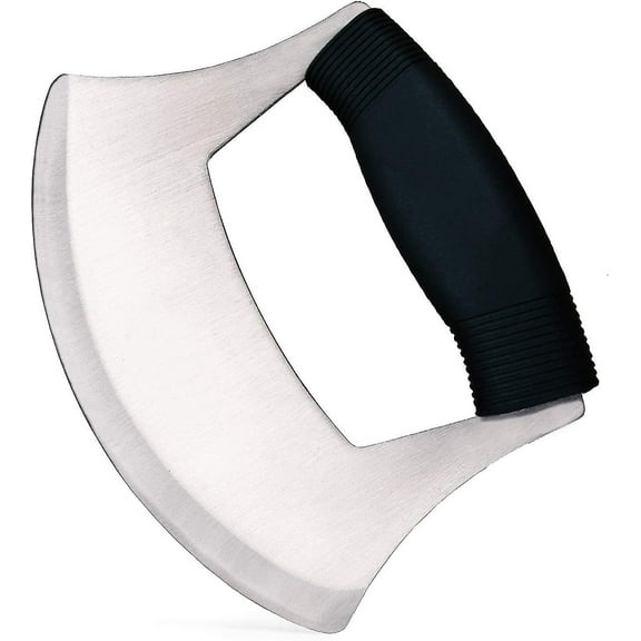 Apuakthei Sharp Knife for Perfect Cuts, Vegetable Chopper & Mincer with Ergonomic Anti-slip Handle Stainless Steel Pizza Rocker Slicer