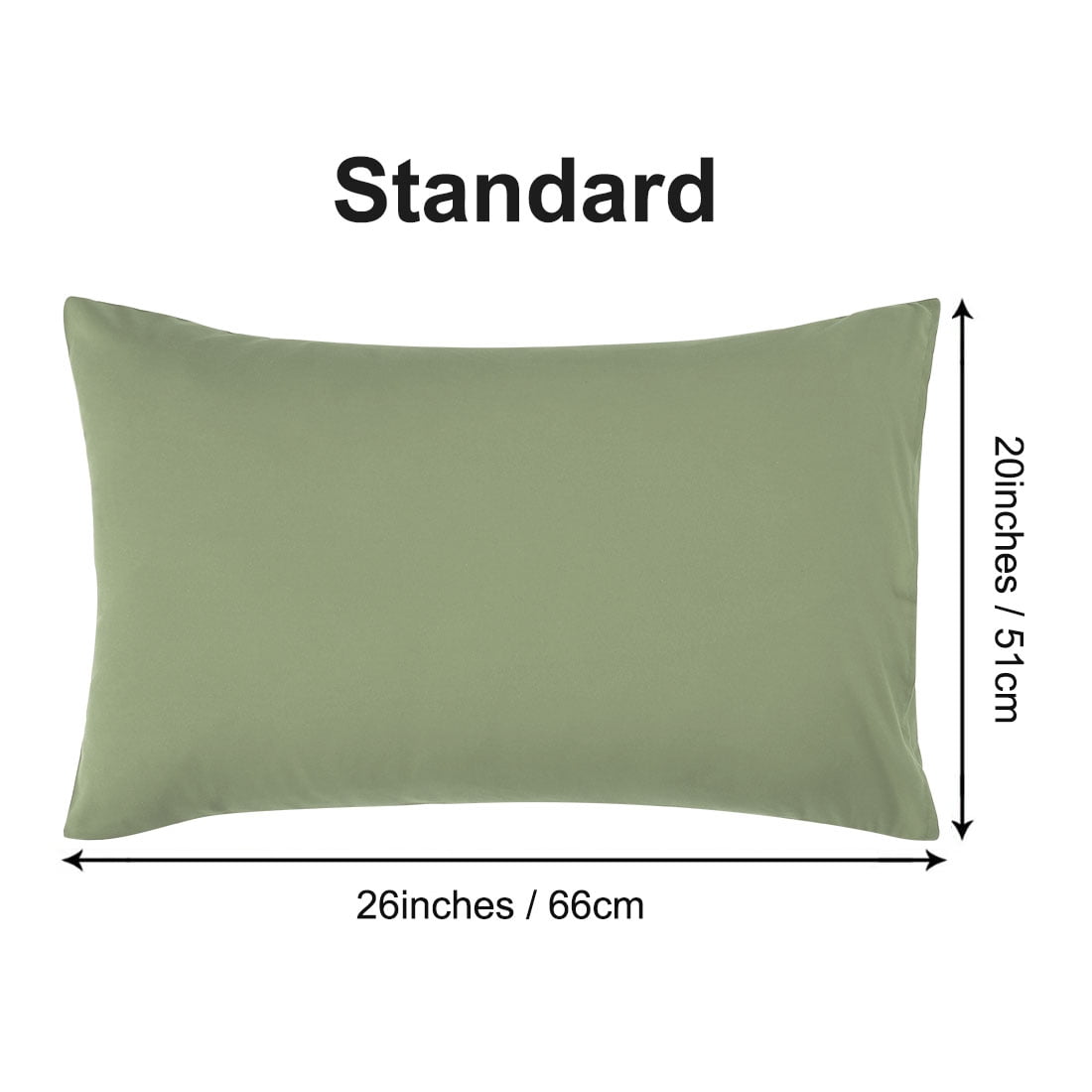 Unique Bargains 2-Pack Solid Microfiber Pillowcases, Standard, Sage
