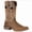 Khaki, variant on Men’s Square Toe Cowboy Boots Retro Embroidered Western Mid Calf Boots with Chunky Heel for Ranch Work Rodeo Country Concerts Casual Wear and Outdoor Riding