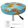 thumbnail image 2 of Sunflowers Orange Yellow Round Bar Stool Seat Covers, Elastic Round Chair Cover Stool Seat Slipcover Bar Stool Cushions Round Pad for 12-14 inch, 2 of 5