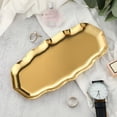 thumbnail image 6 of Oval Tray, Irregular Wavy Edge Metal Jewelry Tray, 8.6X4.3inch Decorative Vanity Tray, Stainless Steel Serving Platter for Dessert Table, Desktop, Bathroom, 6 of 6