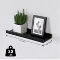 thumbnail image 3 of 5 Set Floating Wall Mounted Shelves, Black Shelves for Wall Decor, Modern Picture Ledge Shelf with Lip for Storage, Nursery, Bedroom, Living Room, Bathroom - Black, 3 of 4
