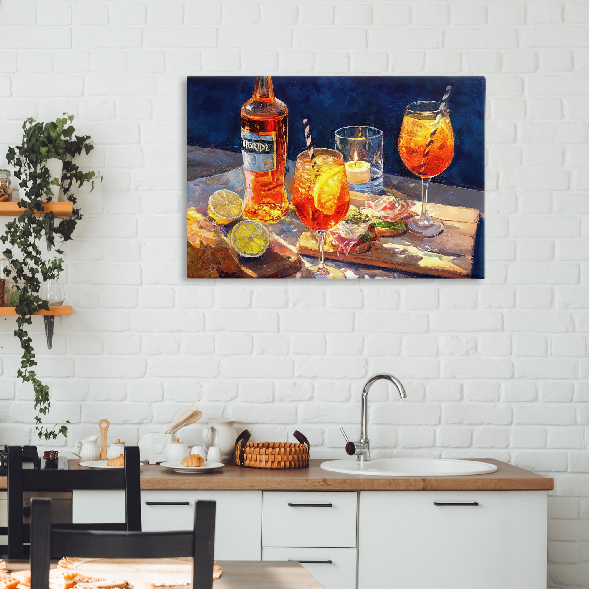 Sprits Table Still Life Canvas Wall Art, design by Ziwei Li