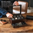 thumbnail image 5 of 8 Slot Watch Box Case Organizer for Men, Cherry Wood Walnut Finish, Watch Display Case, Modular Valet Tray, Apple Watch Compatible, Accessory Drawer, Pillow Stands by Case Elegance, 5 of 7