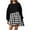 White, variant on Diufon Womens Fall A-Line Dresses Round Neck Long Sleeve Dress Plaid Printed Mini Dress