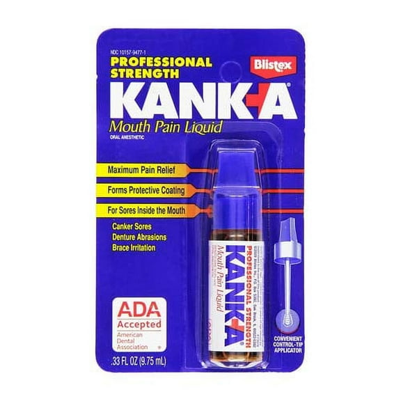 Blistex Kanka Mouth Pain Liquid, Professional Strength, Canker Sores Medicine, 0.33 Fl Oz - 6 Pack