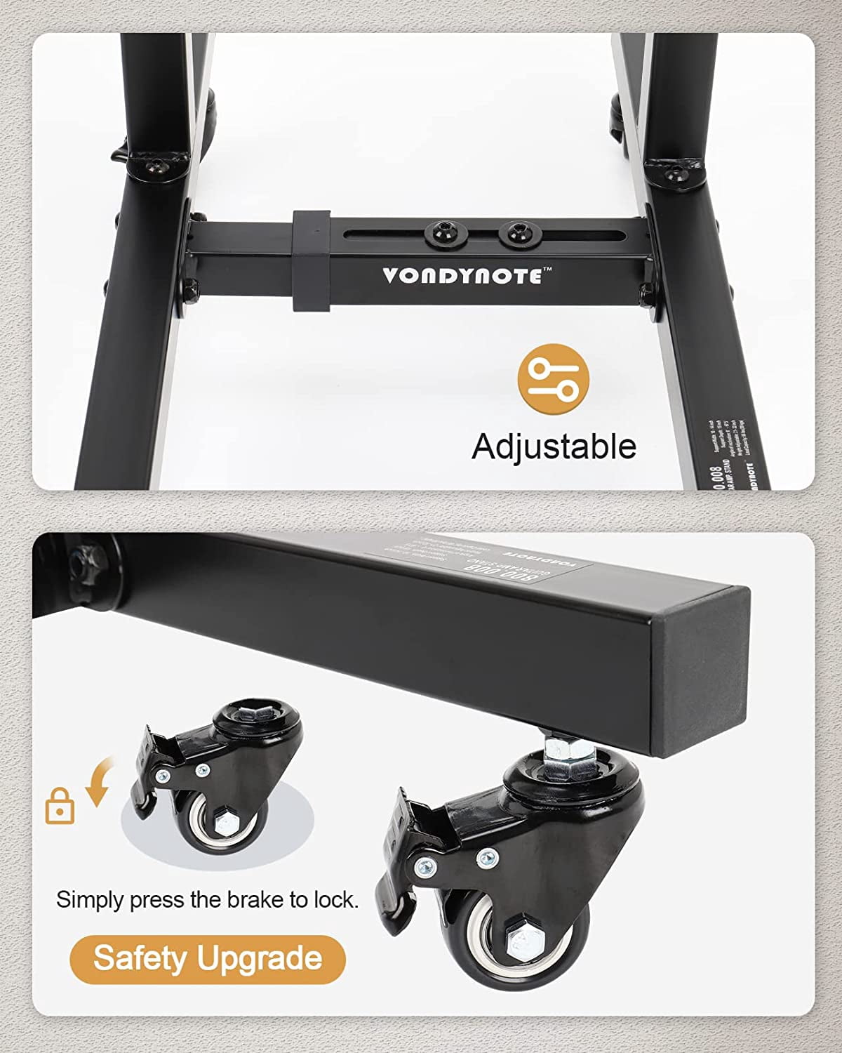 Adjustable Mobile Guitar Amplifier Stand with Tilt and Wheels for Stage Monitor