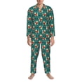 thumbnail image 3 of Naloa Cartoon Poodle Dog Men’s Pajamas Set - Long Sleeve Button Down Sleep Shirt and Pajama Bottoms Sleepwear Set-Medium, 3 of 7