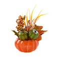 thumbnail image 1 of Calabaza artificial con flores, arreglo floral de calabaza de otoño para centro de mesa, decoración de Acción de Gracias para repisa de chimenea , estilo c, 1 of 8