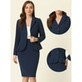 thumbnail image 2 of DARING DIVA Women's Peplum Blazer Pencil Skirt 2 Pcs Suit Set 2XL Navy, 2 of 6