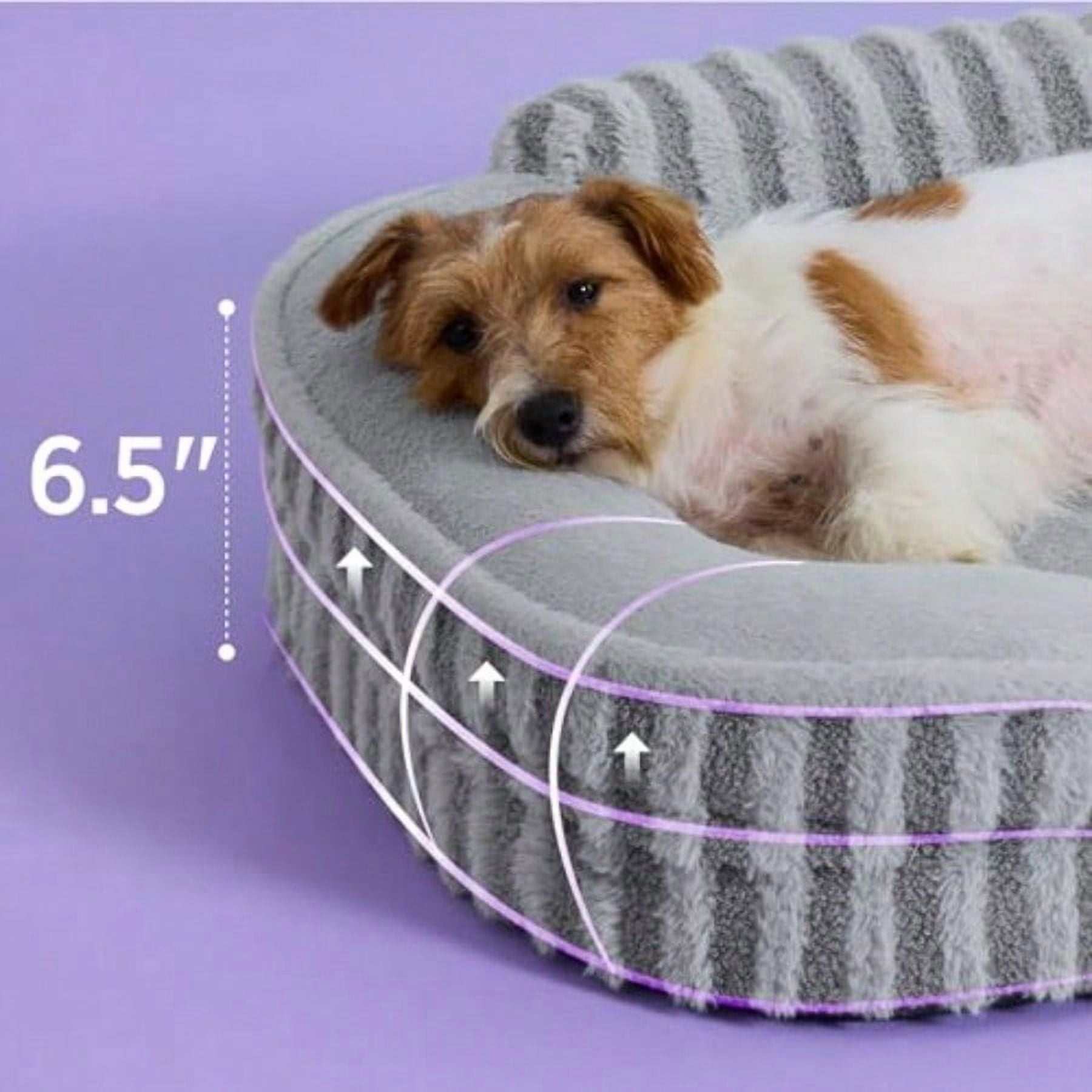 Cute Dog Bed Medium Size Dog Orthopedic Waterproof Medium Pet Beds with Sides High Back NonSlip Bottom and EggCrate Foam Pet Couch Sofa with Washable Removable Cover Grey