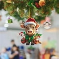 thumbnail image 6 of witspace Highland Cow Ornament for Christmas Tree, 2-Side Printed Flat Wooden Ornament, Farmhouse Christmas Decor, Farm Animal Gifts for Christmas Women, 6 of 8